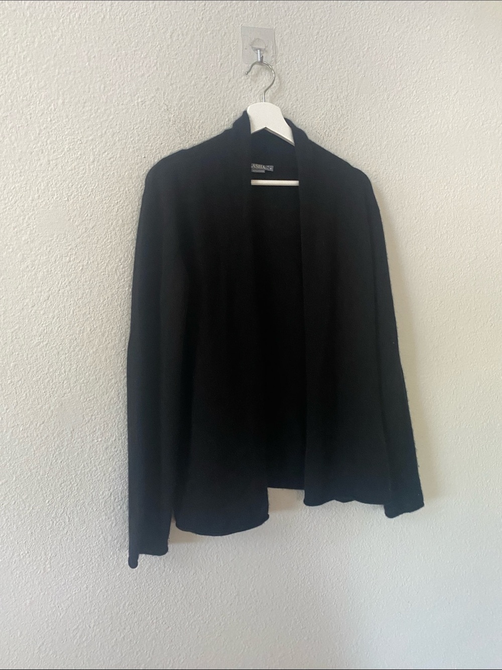 Alashan Cashmere basic open Front Cardigan Sweater Women's Size Large black